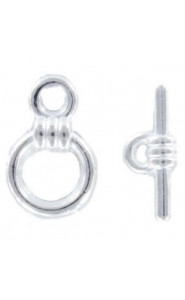 Metall Knebelverschlüss 9x14mm Silber